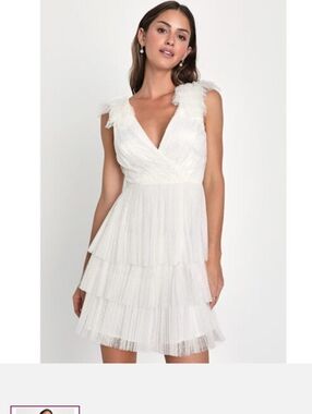 Lulu's White Polka Dot Tulle Dress